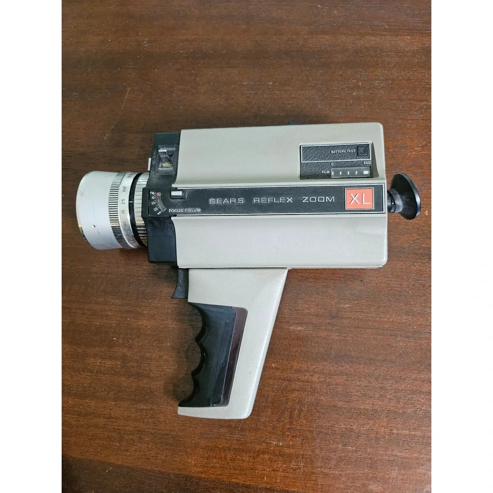 Sears Reflex Zoom XL Super 8 Movie Camera Gray Model 584.91901 Vintage